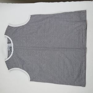 Basic Edition Women's Striped Sleeveless Black White Tunic Size 2X